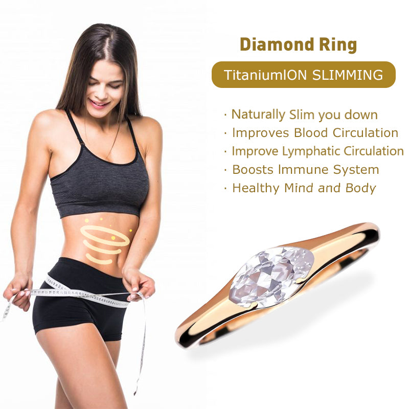 (Last Day of Sale-Up to 80% OFF!) Magnetology Lymphvity Therapy Titanium ION Diamond Ring