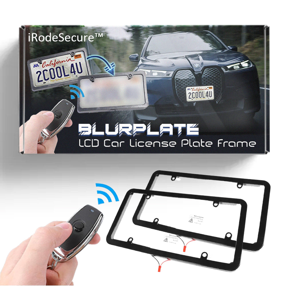 iRodeSecure™ BlurPlate Ultra LCD Car License Plate Frame